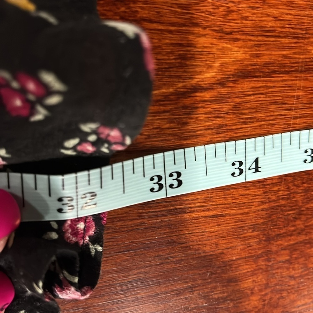 Love, Fire Womens Tunic/Mini XS Black White Floral Plaid Mixed Textures Keyhole - Picture 13 of 14